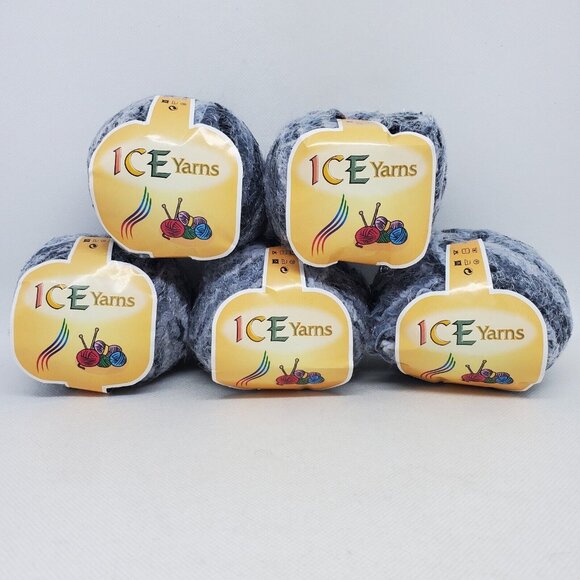 Ice Yarns Other - Lot of 5 Vintage Ice Yarns Light Med Dark Gray Worsted Brushed Mohair 50g Skeins
